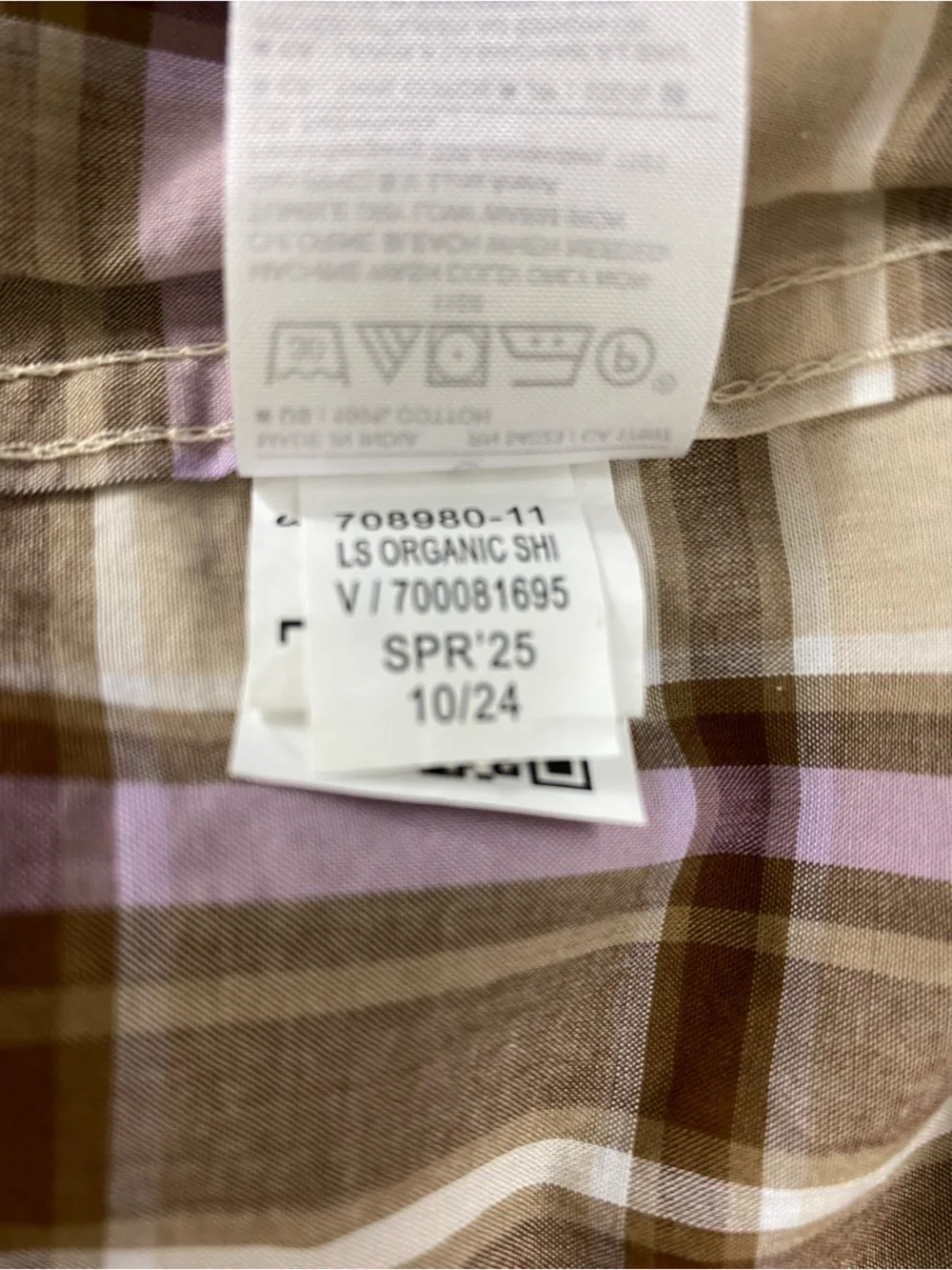 Banana Republic Factory Mens Slim Fit Untucked Shirt Size Large Plaid Beige